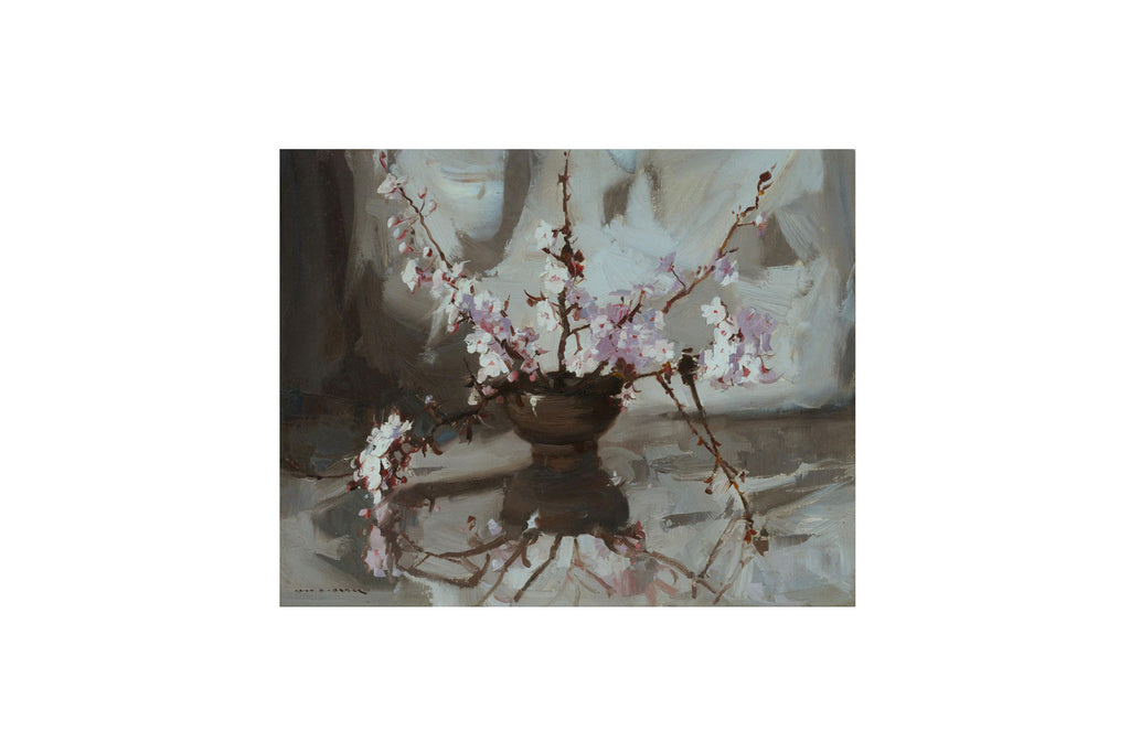 Alan Douglas Baker (1914-1987) Original Oil Painting on Board 'Cherry Blossoms' 29.5cm x 37cm