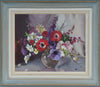 Alan Douglas Baker (1914-1987) Original Oil Painting on Board 'Anemones and Mixed Flowers' 35.5cm x 43cm