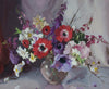 Alan Douglas Baker (1914-1987) Original Oil Painting on Board 'Anemones and Mixed Flowers' 35.5cm x 43cm