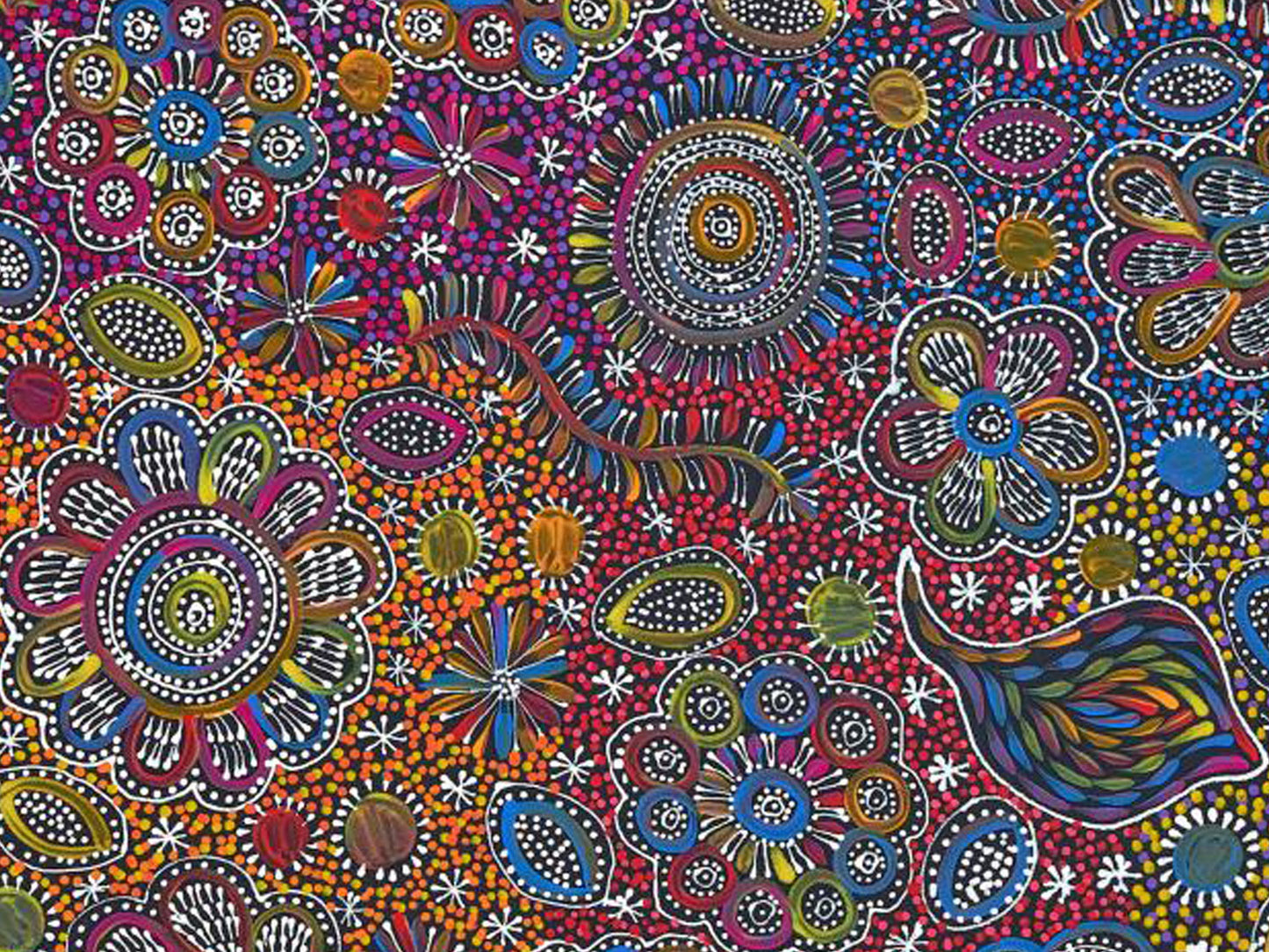 Belinda Golder Kngwarreye (b.1986) Large Original Acrylic on Canvas 'Bush Yam – My Country' 93cm x 104cm