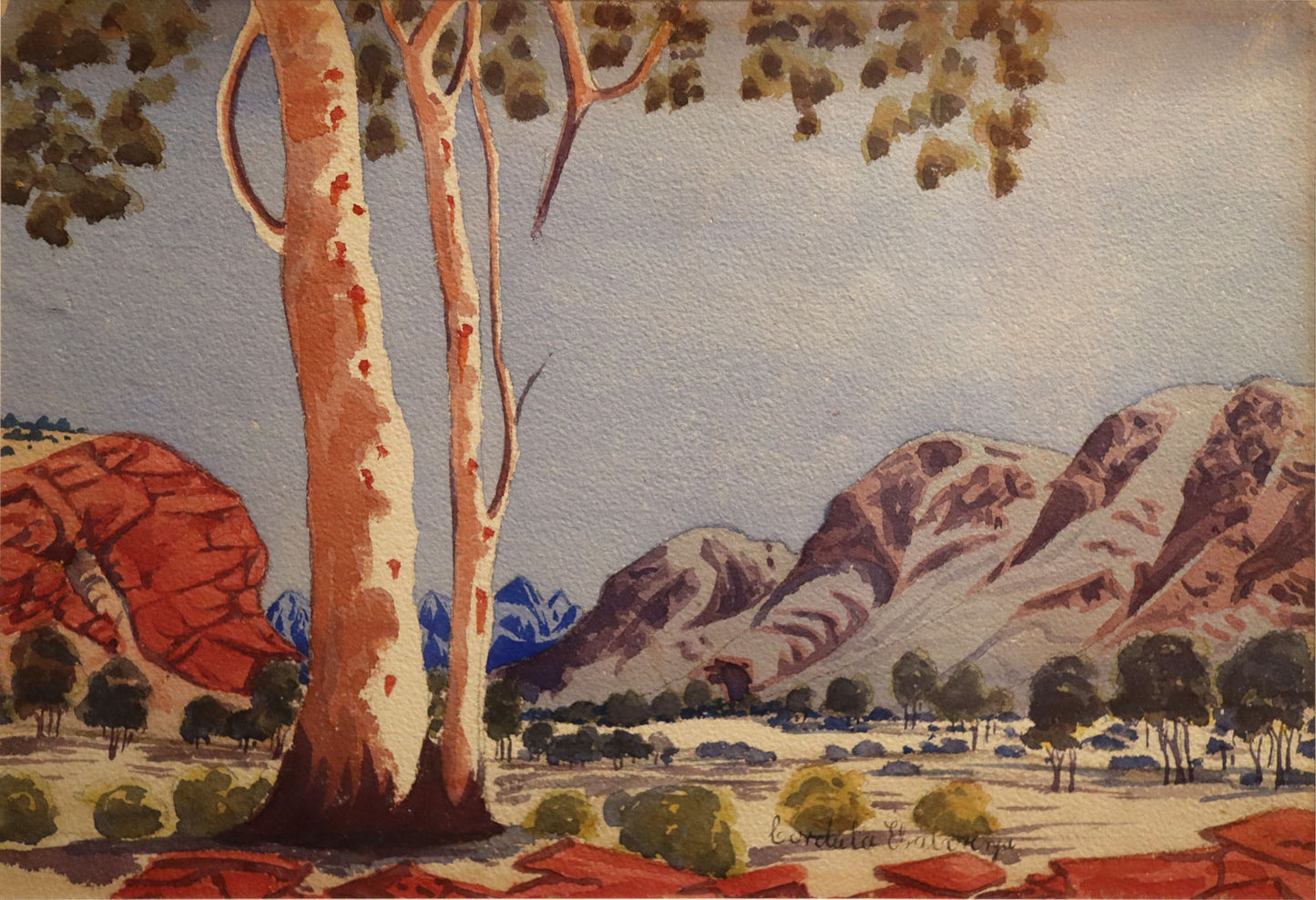 Cordula Ebatarinja (1919–1973) - Large Original Hermannsburg Watercolour 37cm x 27cm