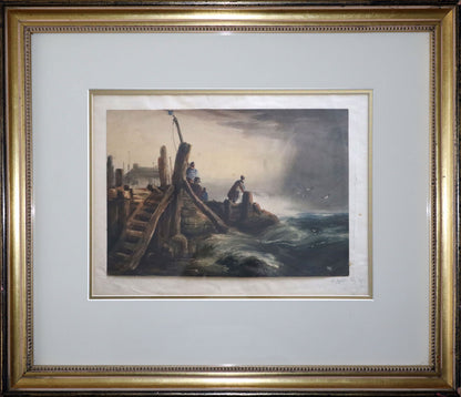 Conrad Martens (1801-1878) Original Watercolour Painting 'The Approaching Storm' 30cm x 21cm