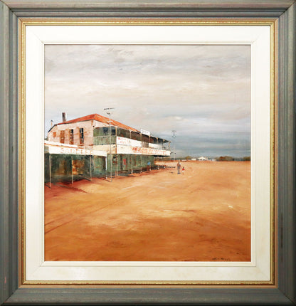 Colin Parker (b.1941) Large Original Oil Painting on Board 'Out Cunnamulla Way' 59.5cm x 56.5cm