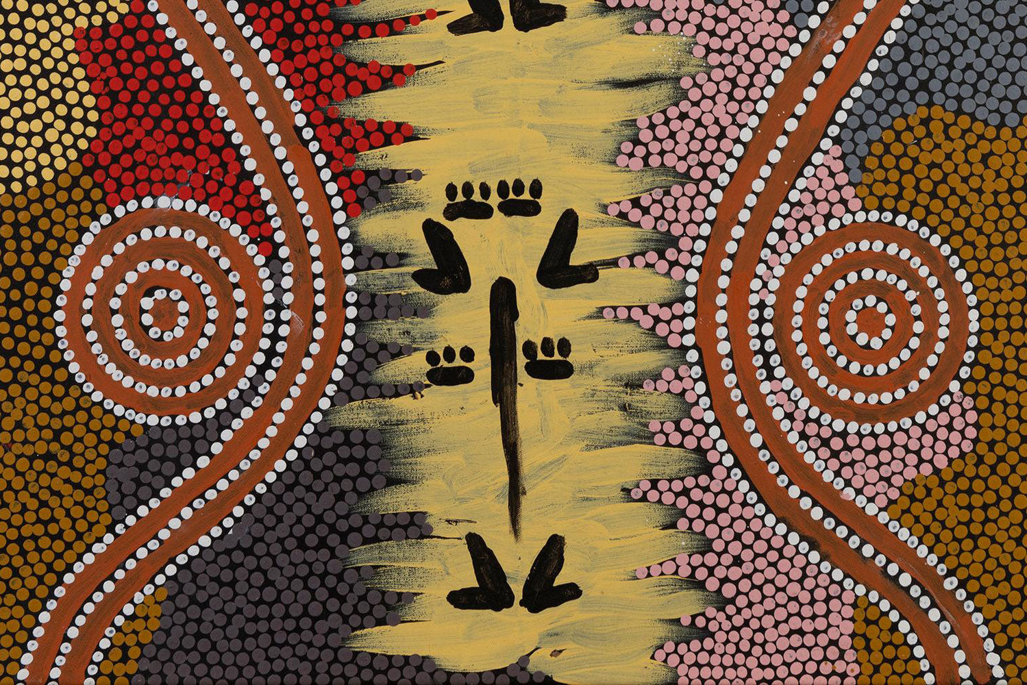 Clifford Possum Tjapaltjarri (1932-2002) Large Original Aboriginal Painting 126cm x 76.5cm