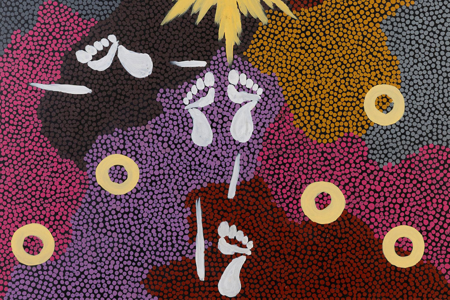 Clifford Possum Tjapaltjarri (1932-2002) Large Original Aboriginal Painting 123.5cm x 82cm