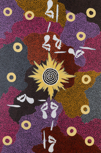 Clifford Possum Tjapaltjarri (1932-2002) Large Original Aboriginal Painting 123.5cm x 82cm