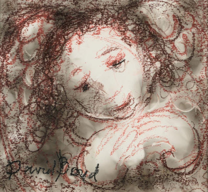 David Boyd (1924-2011) Original Mixed Media 'Angel Dreaming' 24cm x 26cm