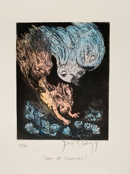 David Boyd (1924-2011) Signed Limited Edition Hand Colour Etching 'Song of Renewal' 24.5cm x 19.5cm