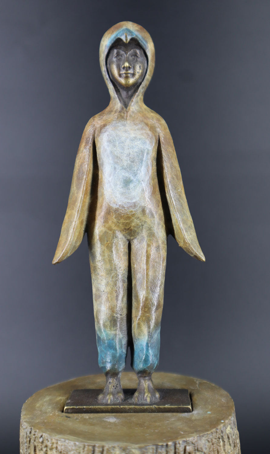 David Bromley (1960 - ) Penguin Girl, Limited Edition Bronze Cast Maquette Sculpture 27cm