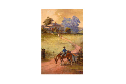 D'Arcy Doyle (1932-2001) Large Original Oil Painting on Board 'Country Postman' 45cm x 30cm