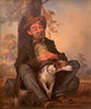 D'Arcy Doyle (1932-2001) XLarge Original Oil Painting on Board 'Swagman and His Dog' 59.5cm x 49.5cm