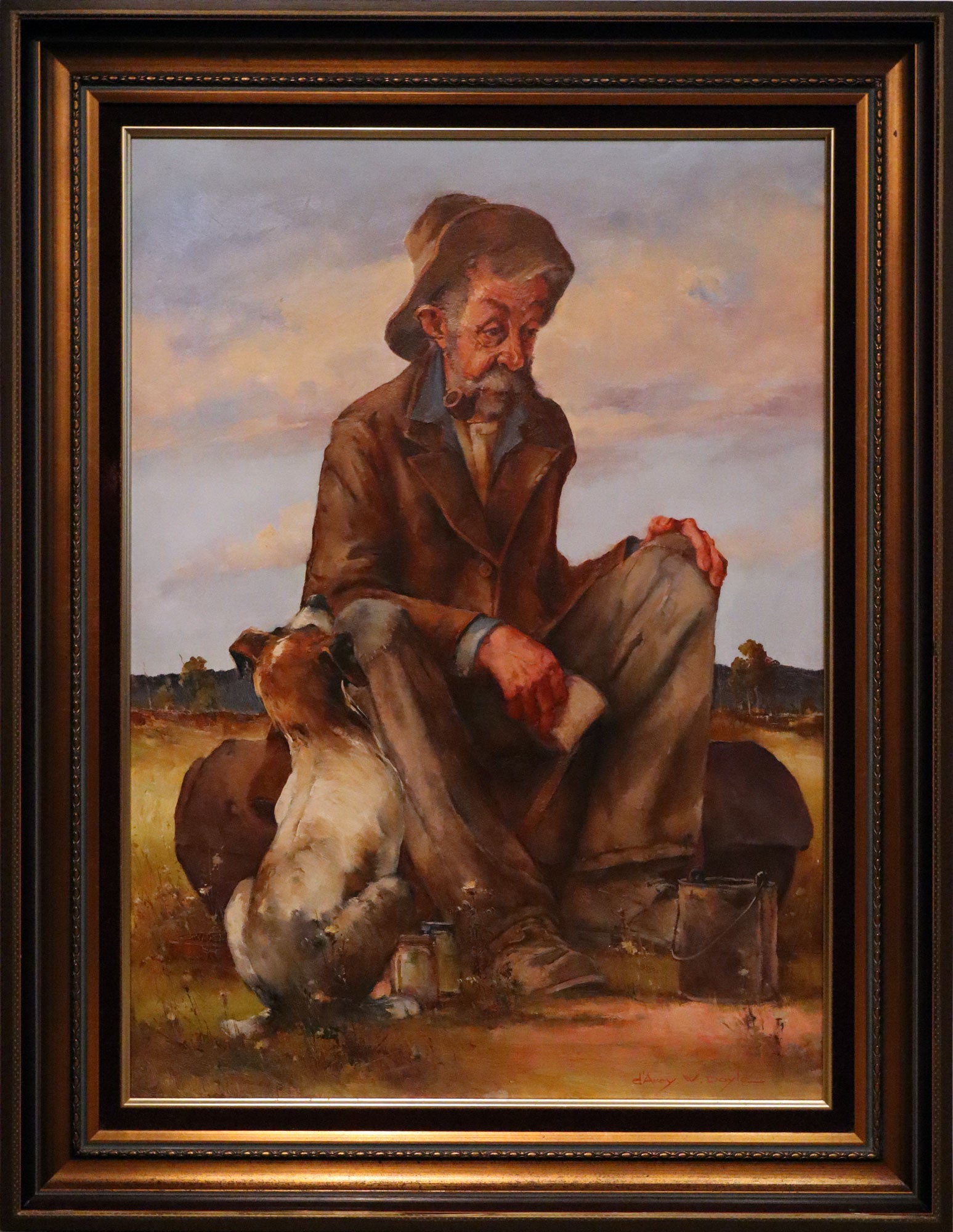 D'Arcy Doyle (1932-2001) Huge Original Oil Painting on Board 'Me & My Pal' 83cm x 59.5cm