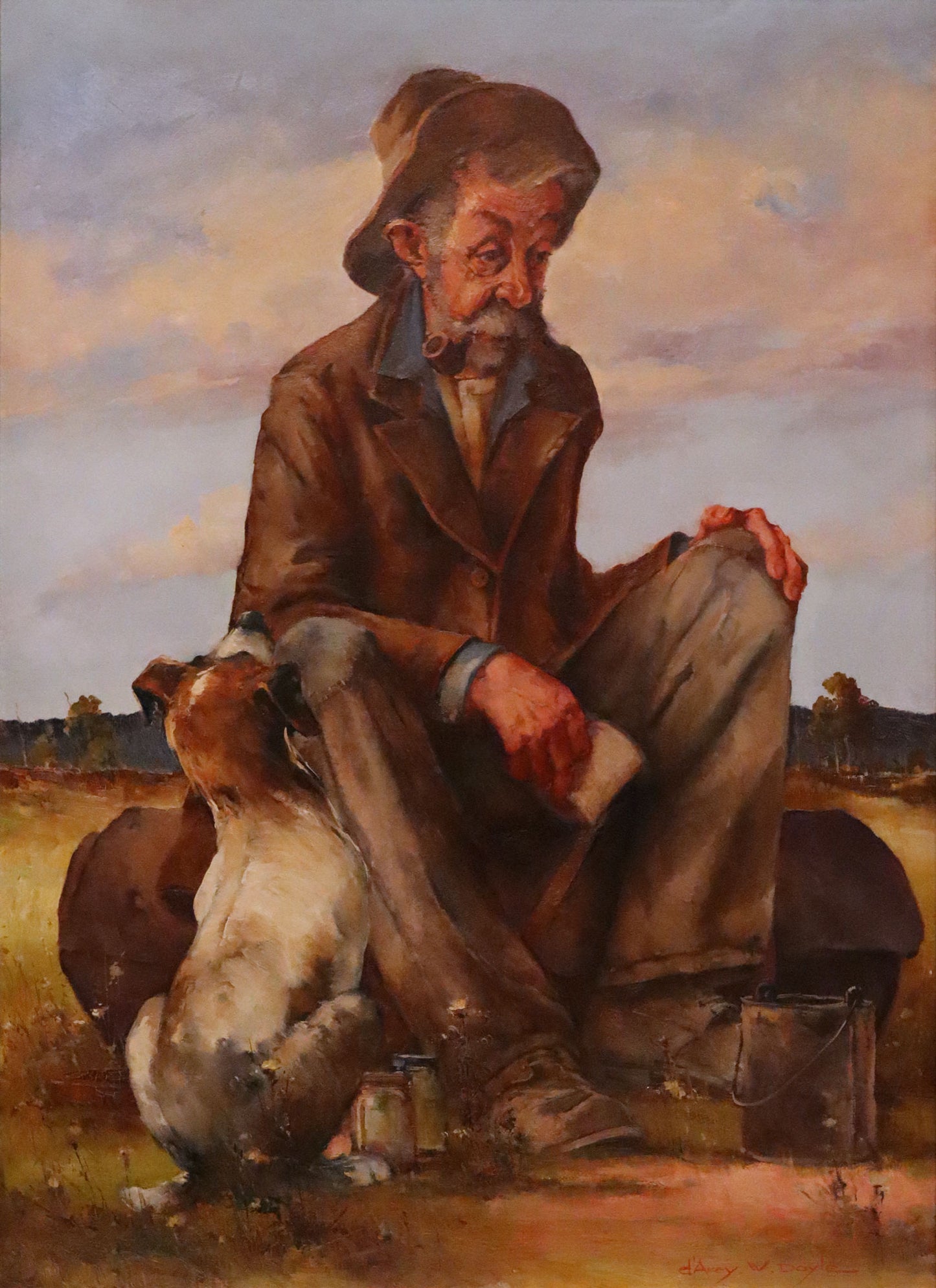 D'Arcy Doyle (1932-2001) Huge Original Oil Painting on Board 'Me & My Pal' 83cm x 59.5cm