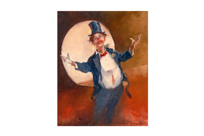 D'Arcy Doyle (1932-2001) Large Original Oil Painting on Board 'The Clown' 49cm x 39cm