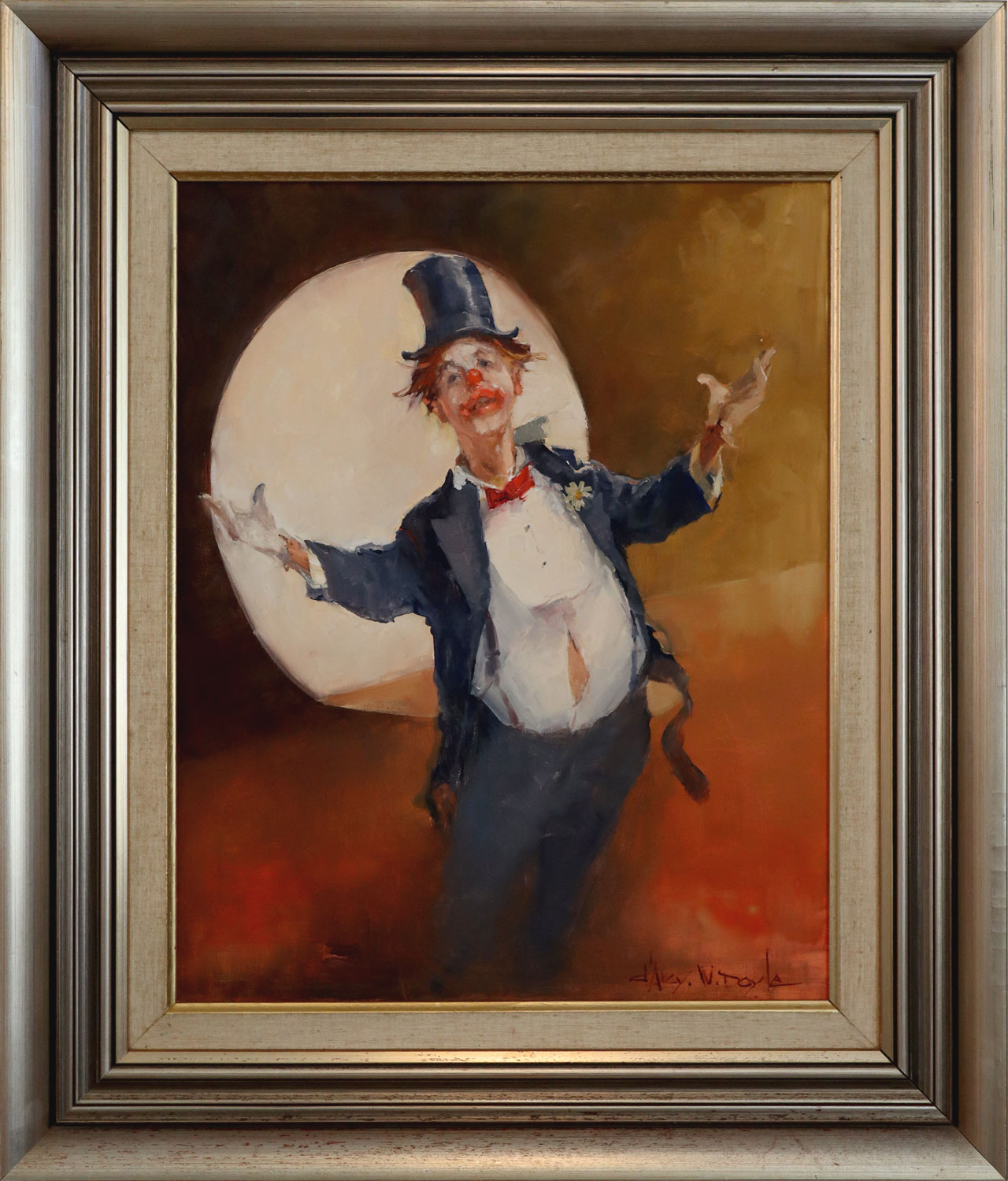 D'Arcy Doyle (1932-2001) Large Original Oil Painting on Board 'The Clown' 49cm x 39cm