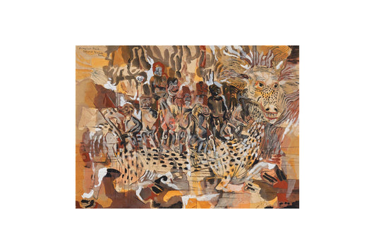 Donald Friend (1915-1989) XLarge Original Painting 'Magical Deer' 56cm x 76.5cm