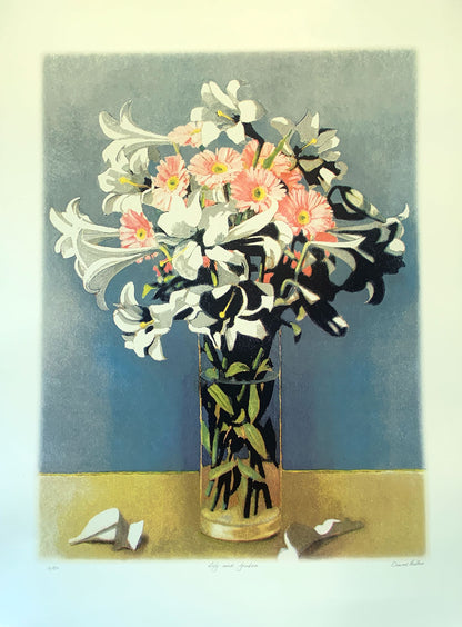 David Preston (b.1948) Limited Edition Signed Silkscreen 'Lily and Gerbera' ed. 12/50