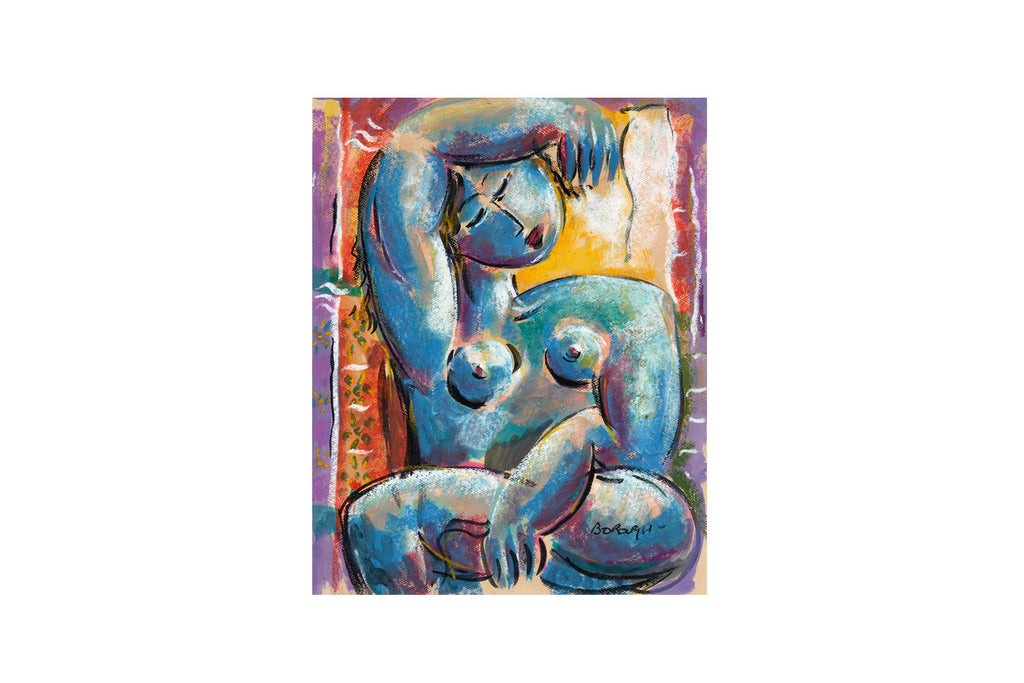 Graham Borough (b.1943) Large Original Pastel on Paper 'Seated Nude' 62.5cm x 49.5 cm