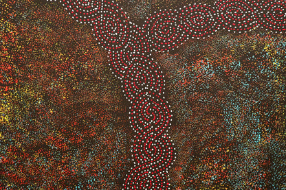 Gracie Morton Pwerle (1956-2024) Australian Aboriginal Art 'Bush Plum White Seed' 91cm x 65cm