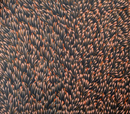 Gloria Petyarre (c 1942-2021) Large Original Aboriginal Painting - 'Bush Medicine Leaves' 97cm x 89cm Stretched