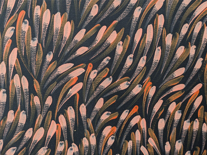 Gloria Petyarre (c 1942-2021) Large Original Aboriginal Painting - 'Bush Medicine Leaves' 97cm x 89cm Stretched