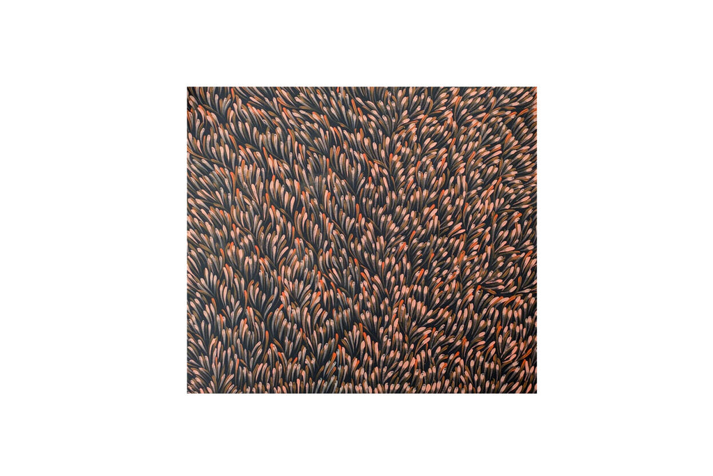 Gloria Petyarre (c 1942-2021) Large Original Aboriginal Painting - 'Bush Medicine Leaves' 97cm x 89cm Stretched