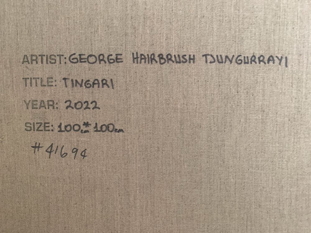 George (Hairbrush) Tjungurrayi (c1943-) Original Aboriginal Painting 'Tingari' 100.5cm x 100.5cm