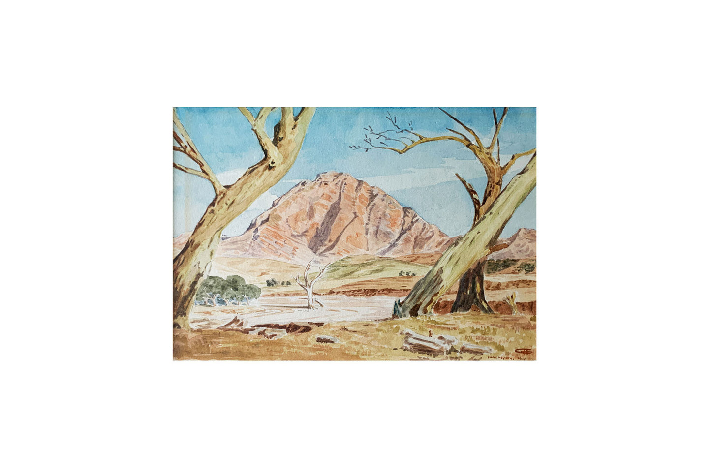 Hans Heysen (1877-1968) Original Watercolour Painting 'Brachina Gorge Study' 22cm x 28.5cm