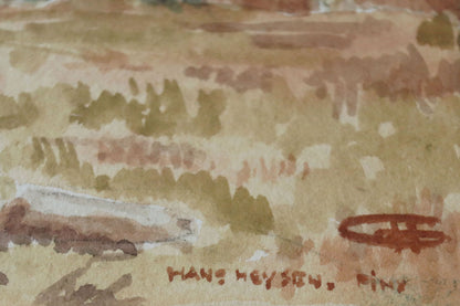 Hans Heysen (1877-1968) Original Watercolour Painting 'Brachina Gorge Study' 22cm x 28.5cm