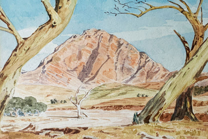 Hans Heysen (1877-1968) Original Watercolour Painting 'Brachina Gorge Study' 22cm x 28.5cm