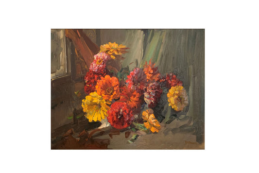 Harold Septimus Power (1878–1951) Large Original Floral Oil Painting on Board 56cm x 71cm