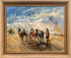 Hugh Sawrey (1919-1999) Large Original Oil Painting 'Brosnan's Plough Team' 55cm x 70cm