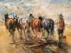 Hugh Sawrey (1919-1999) Large Original Oil Painting 'Brosnan's Plough Team' 55cm x 70cm