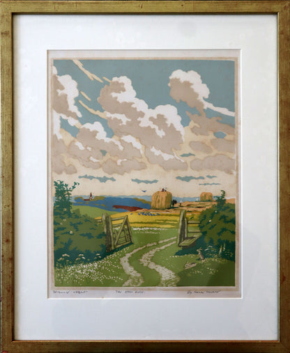 John Hall Thorpe (1874-1947) The Open Gate Colour Woodcut 1922