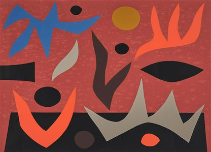 John Coburn (1925-2006) Limited Edition Signed Screenprint 'Fire Dance' 51.5cm x 71.5cm