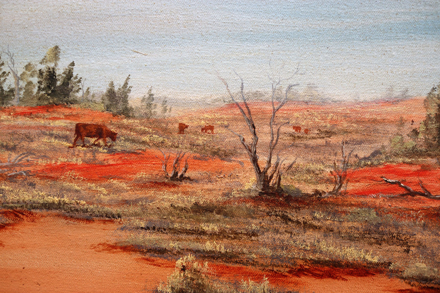 Jack Absalom (1927-2019) XLarge Original Oil Painting 'Broken Hill Landscape' 39cm x 74cm