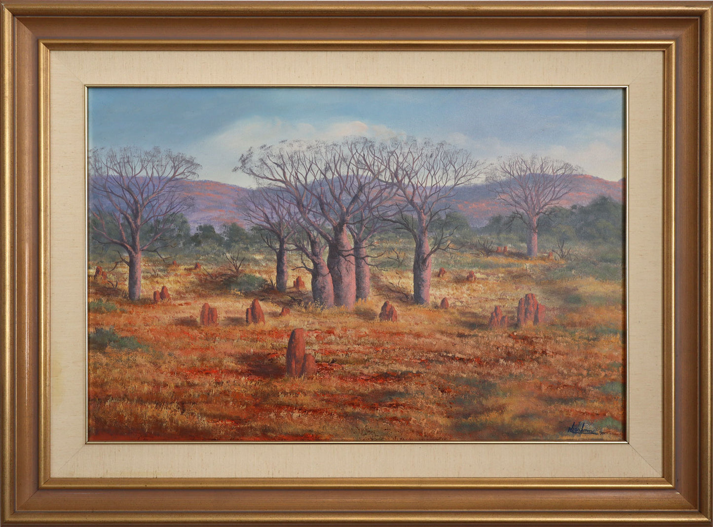 Jack Absalom (1927-2019) XLarge Original Oil Painting 'The Land of the Boabs' 44.5cm x 68cm