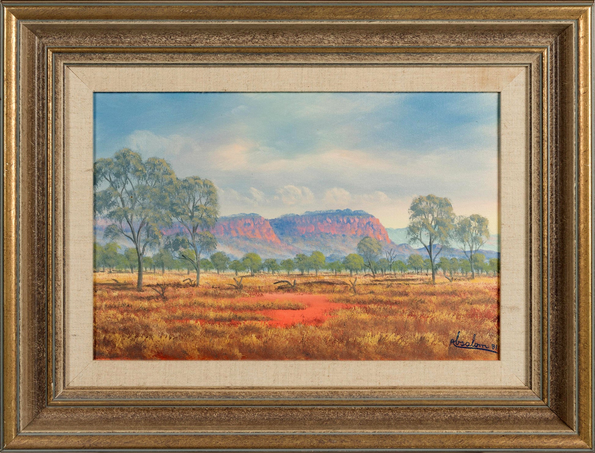 Jack Absalom (1927-2019) Original Oil Painting on Canvas 'Eastern Flinders' 25cm x 38cm