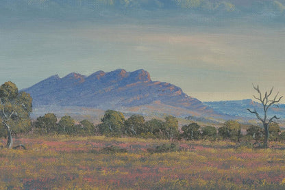 Jack Absalom (1927-2019) Original Oil Painting on Board 'Wirrealpa Range' 24cm x 37cm