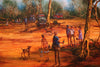 John Cobby (b.1957) Huge Original Oil on Board 'Bush Reunion' 54cm x 82cm