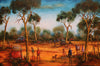 John Cobby (b.1957) Huge Original Oil on Board 'Bush Reunion' 54cm x 82cm