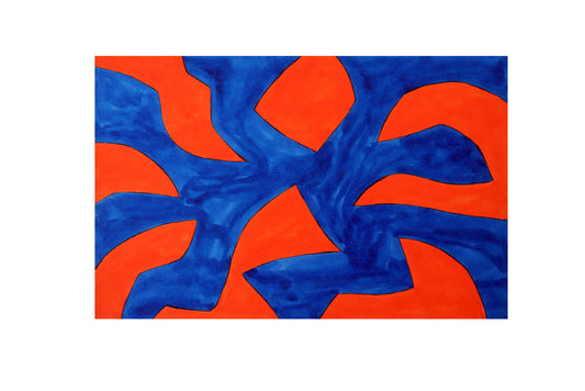 John Coburn (1925-2006) Original Acrylic Painting on Paper 'Study for Red Conflict' 36cm x 25cm