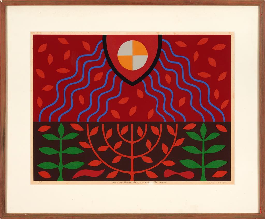 John Coburn Limited Edition Signed Screenprint 'The 3rd Day: God Created the Earth, 1977'