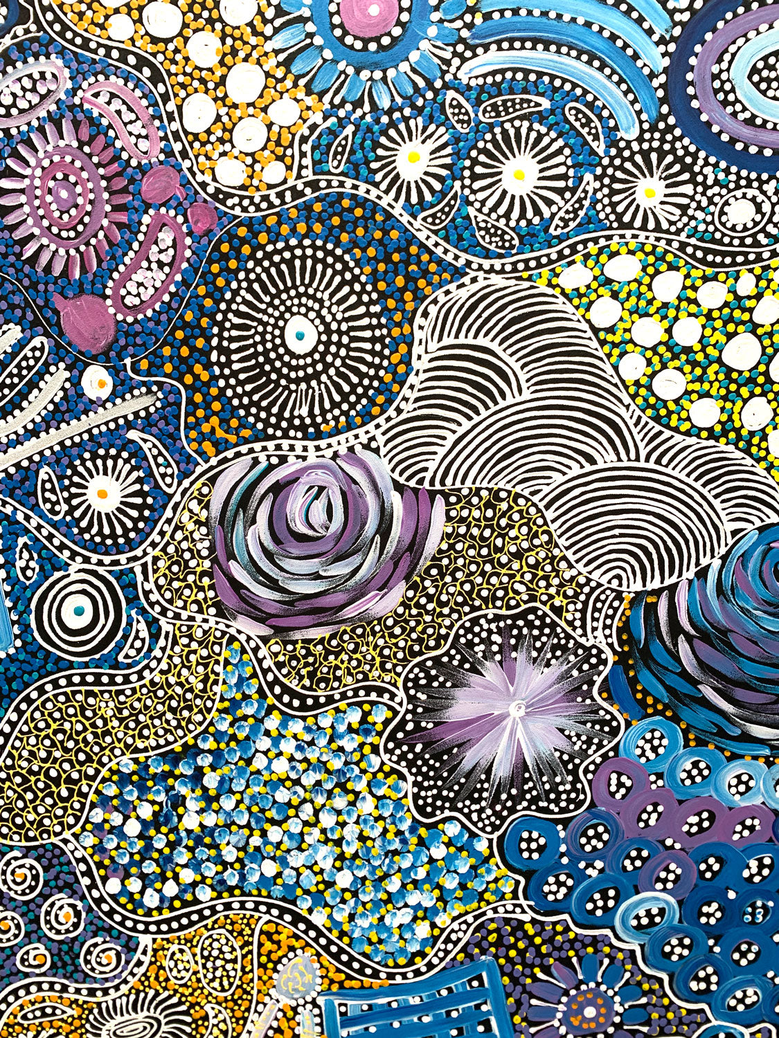 Janet Golder Kngwarreye (b.1973) XLarge Original Acrylic on Canvas 'Bush Tucker – My Country' 198cm x 104.5cm