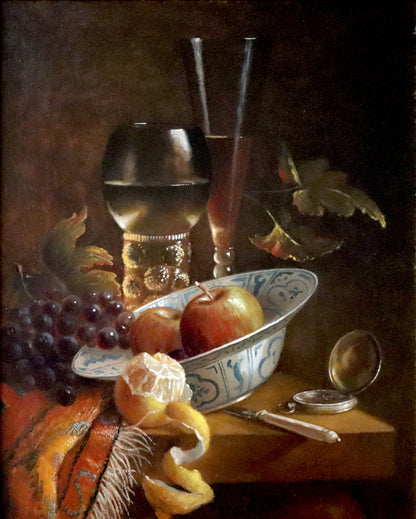 Jos (Jozef) Kivitz (b.1945) Original Oil Painting on Board 'Peeled Lemon, Ming Bowl" 47cm x 37.5cm