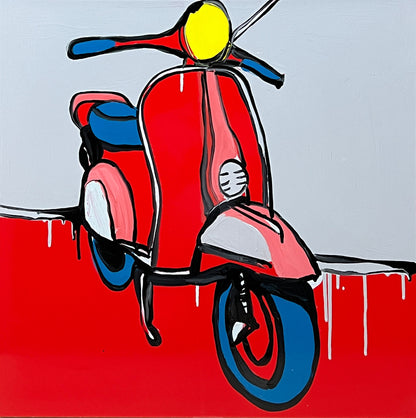 Jasper Knight (1978 - ) Original Enamel Painting on Aluminium Framed 60cm x 60cm