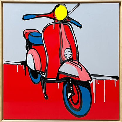 Jasper Knight (1978 - ) Original Enamel Painting on Aluminium Framed 60cm x 60cm