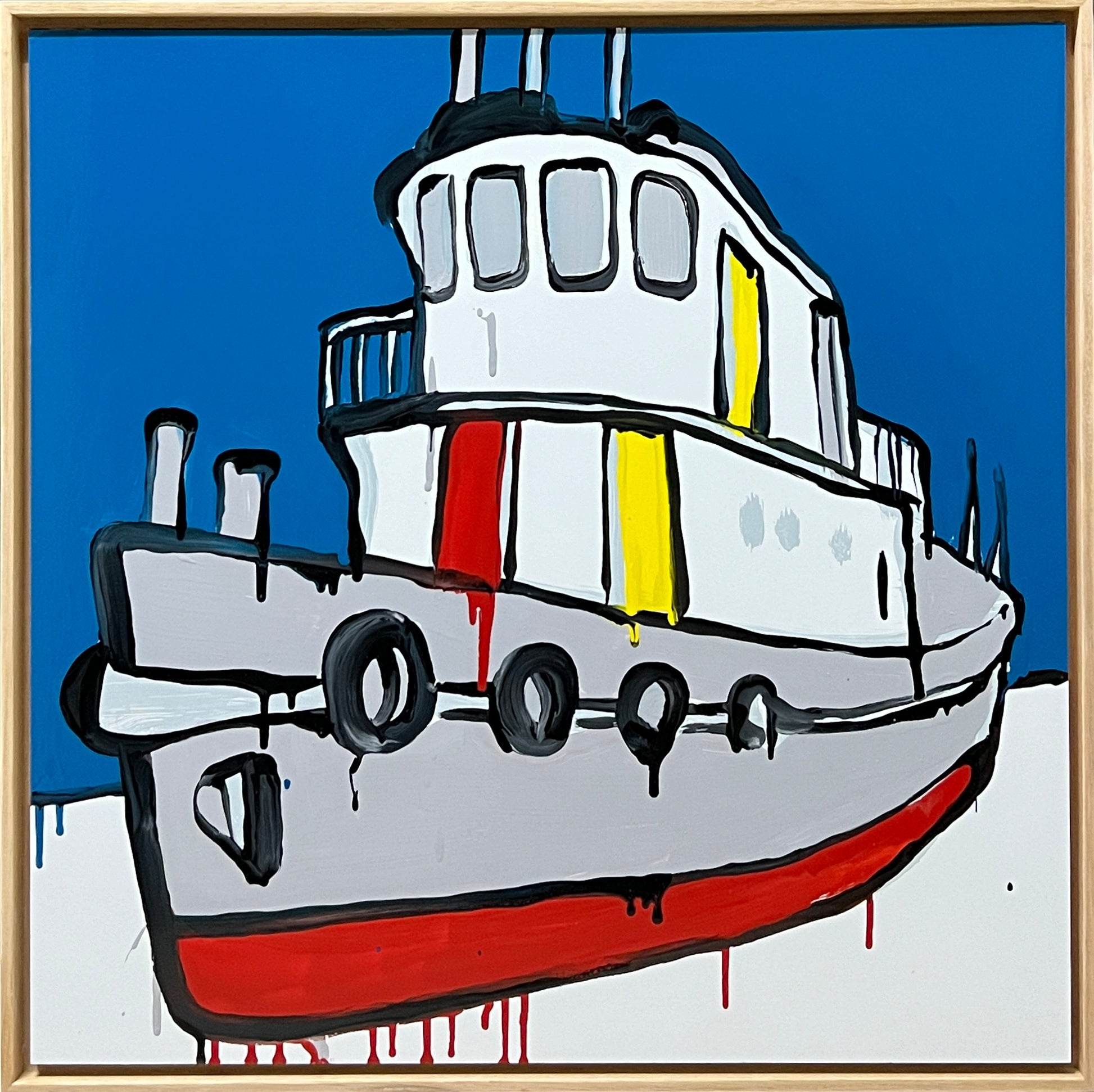 Jasper Knight (1978 - ) Original Enamel Painting on Aluminium Framed 60cm x 60cm