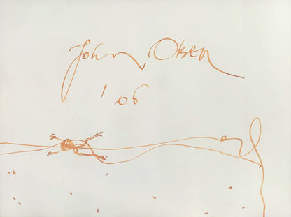 John Olsen (1928-2023) Original Signed Drawing on Paper 'Tree Frog' 20cm x 25cm