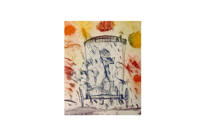 John Olsen (1928-2023) Limited Edition Signed 1991 Etching 'Gypsy Caravan' 33cm x 29cm